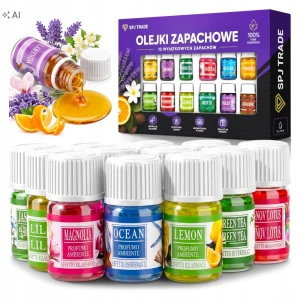 Zestaw olejków eterycznych 12 zapachów po 3 ml do aromaterapii