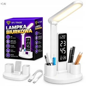 Lampka biurkowa LED 7W z organizerem, bateria 2000mAh
