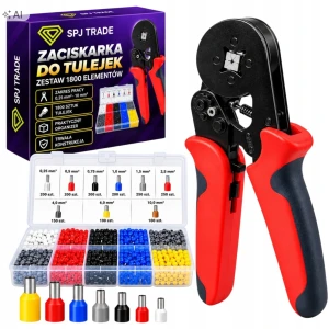 Zaciskarka do tulejek 0,25-10 mm² z zestawem 1800 szt