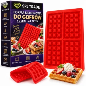 Forma silikonowa do gofrów, 4 gofry, do frytkownic beztłuszczowych