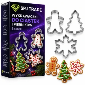 Foremki do pierników metalowe, 3 sztuki, motywy bożonarodzeniowe