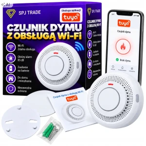 Czujnik dymu bezprzewodowy z Wi-Fi Tuya, 85 dB, na baterie