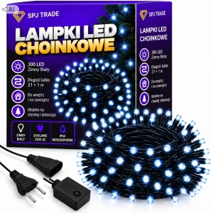 Lampki choinkowe 300 led zimny biały 22 m