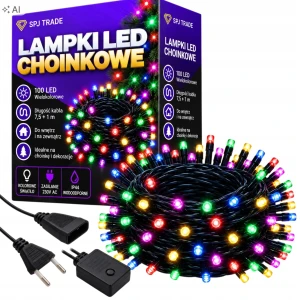 Lampki choinkowe 100 LED, 8,5 m, wielokolorowe, wewnętrzne i zewnętrzne