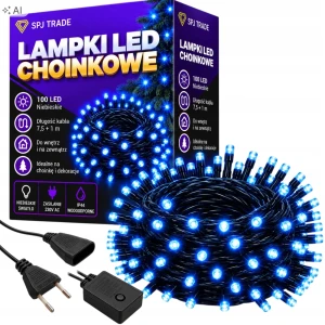 Lampki choinkowe 100 LED, 8,5 m, niebieskie, wewnętrzne i zewnętrzne