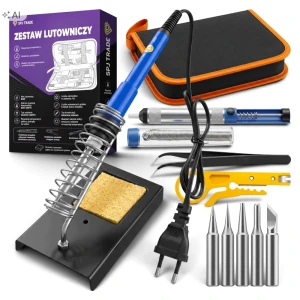 Lutownica 60W z regulacją 200-450°C, zestaw 15w1
