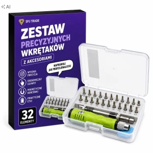 Zestaw wkrętaków precyzyjnych 32 elementy z magnesem