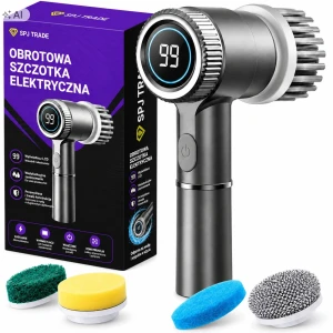 Szczotka elektryczna do czyszczenia, bezprzewodowa, 5 końcówek
