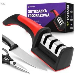 Ostrzałka do noży i nożyczek 3w1, trójfazowa