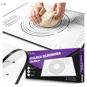 Stolnica silikonowa 70x50 cm, antypoślizgowa, z podziałkami