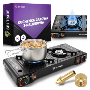 Kuchenka gazowa przenośna 2-palnikowa 2x2500W, zapłon piezo