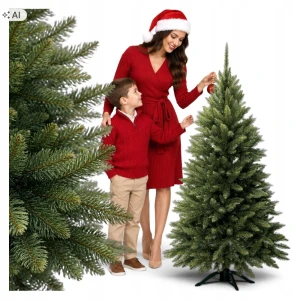 Choinka sztuczna świerk kaukaski 120 cm, 256 gałązek, ze stojakiem
