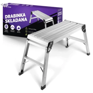 Podest roboczy aluminiowy składany 76x30 cm, wysokość robocza 2,5 m