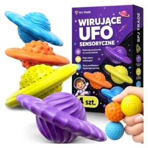Zabawki sensoryczne antystresowe, fidget spinner magnetyczny UFO, 4 szt.