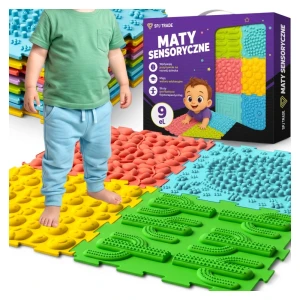 Mata sensoryczna ortopedyczna puzzle, 72x72 cm, 9 elementów