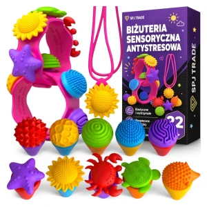 Zabawki sensoryczne, biżuteria bransoletki i pierścionki, 12 elementów