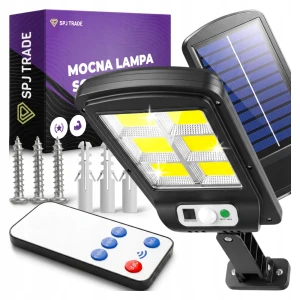 Lampa solarna LED ogrodowa z czujnikiem ruchu, ekwiwalent 250W