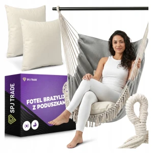 Krzesło brazylijskie wiszące boho, udźwig 150 kg, 94 cm