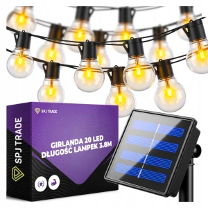 Lampki solarne ogrodowe 20 LED, 5,8 m, kulki 4 cm