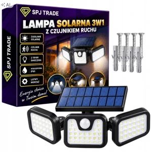 Lampa solarna ogrodowa z czujnikiem ruchu, LED, IP65, kąt 280°