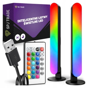 Inteligentne listwy świetlne LED RGB, 14 diod 5050, pilot, USB