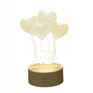 Lampka nocna 3D love serca, sterowanie dotykowe, USB