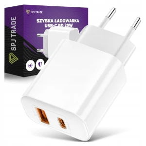 Ładowarka sieciowa 20W USB-C i USB-A, biała