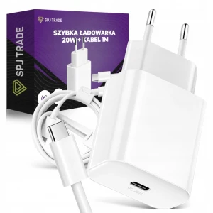 Ładowarka sieciowa USB-C 20W z kablem Lightning 1m, biała