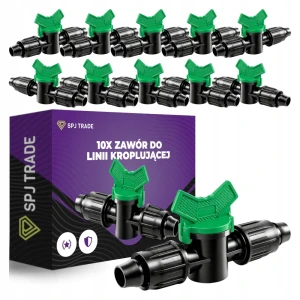 Zawór do linii kroplującej 16mm, 2 wyjścia, zakręcany, 10 sztuk