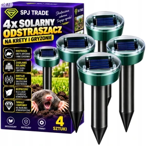 Odstraszacz solarny na gryzonie, wibracyjny, 4 sztuki, wodoodporny