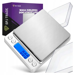Waga elektroniczna precyzyjna do 500g, dokładność 0,01g, srebrna