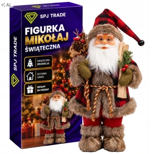 Figurka święty Mikołaj skandynawski 30 cm, poliester