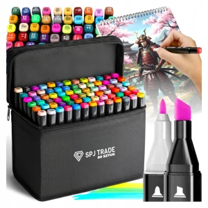 Markery alkoholowe 80 szt, dwustronne, z etui